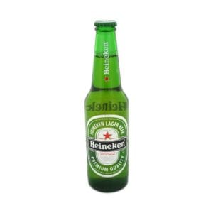 Heineken green beer bottle grocery and food product photography example