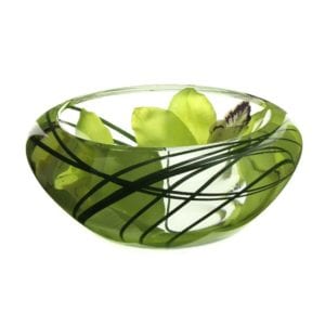 green leafy paper weight glass bowl home decor product photography example