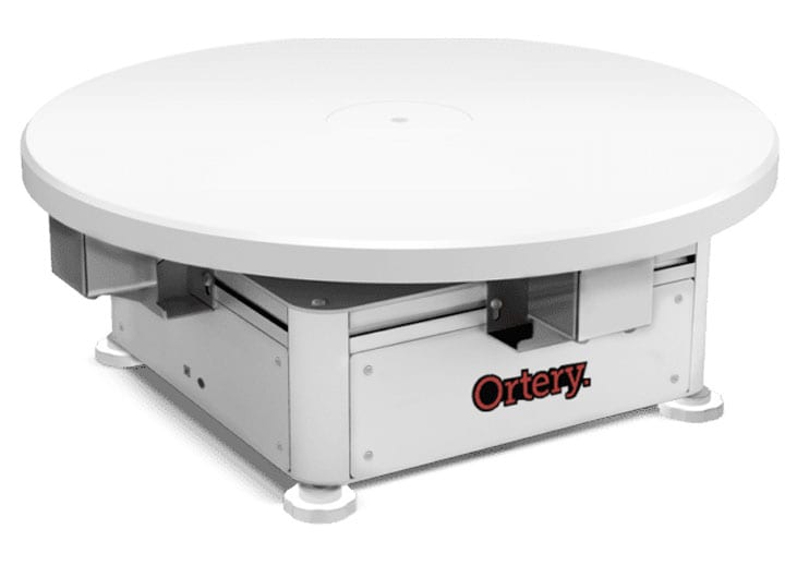 Ortery Photocapture 360S is a medium sized product photography turntable controlled by software for shooting small and large products and mannequins.